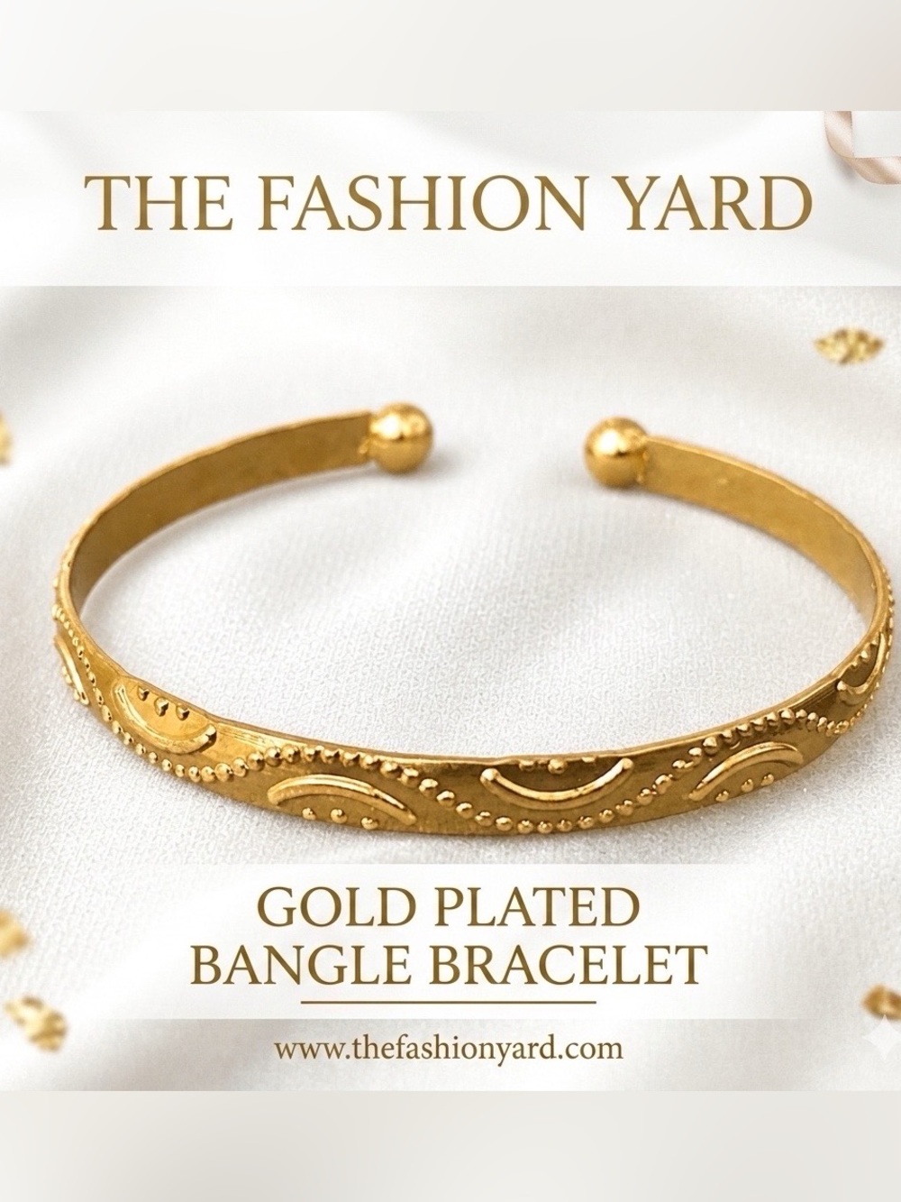 Women’s 14k Gold Plated Bangle adjustable bracelet - Cuff Bracelet